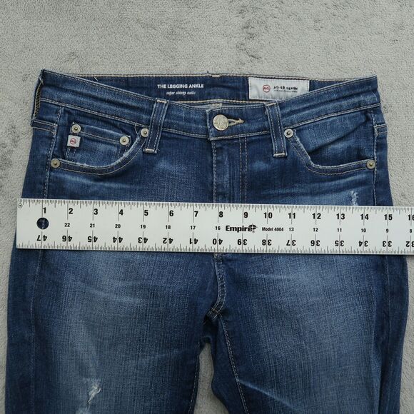 Adriano Goldschmied AG Women's 26R Low-Rise Legging Ankle 28" Inseam Distressed - Picture 5 of 15